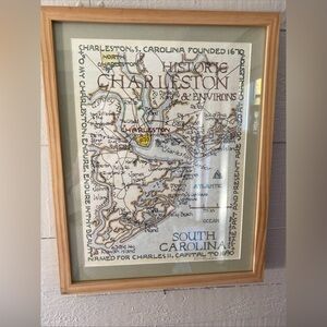 Vintage 1998 Map Of Charleston SC Howard Handlen Signed Print